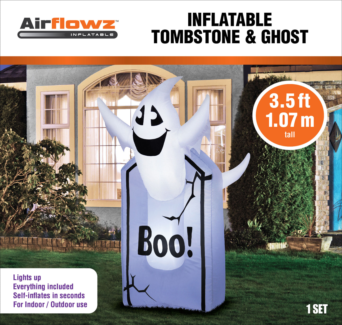 3.5' Inflatable TOMBSTONE & Ghost image 3