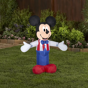 Gemmy Airblown Inflatable Patriotic Mickey Mouse, 3.5 ft Tall