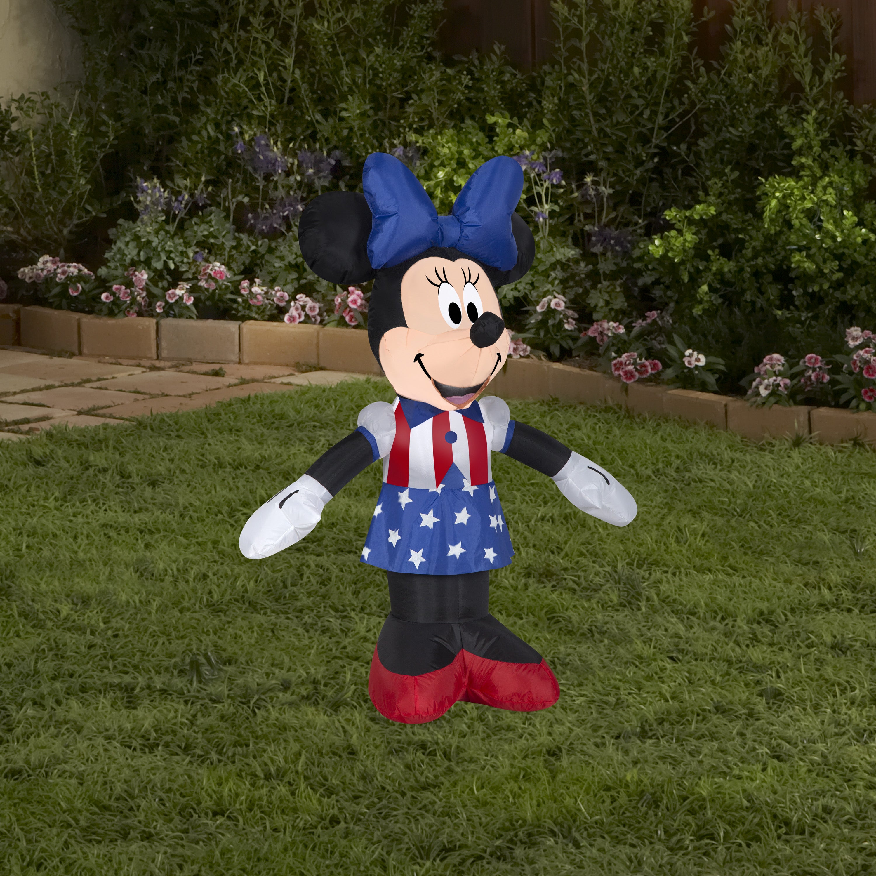 Gemmy Airblown Inflatable Patriotic Minnie Mouse, 3.5 ft Tall