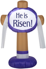 Load image into Gallery viewer, Gemmy Airblown Outdoor “He Is Risen” Easter Sign , 3.5 ft Tall, brown
