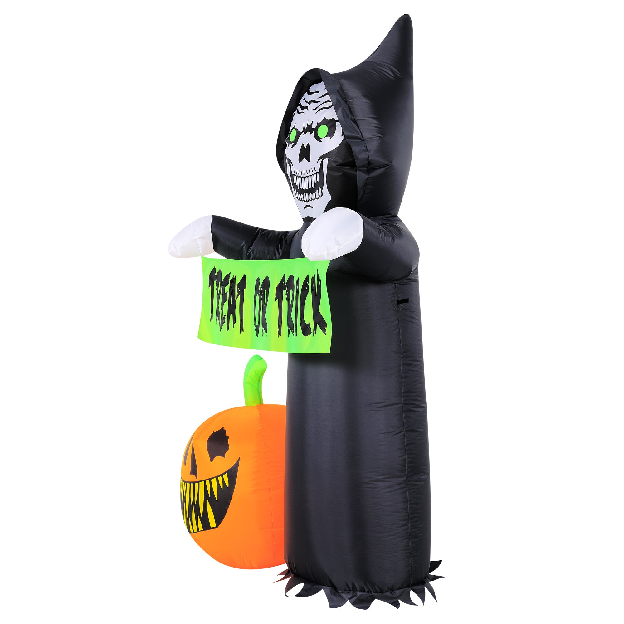 Occasions 5.5' INFLATABLE REAPER AND PUMPKIN SCENE, 5.5 ft Tall, Multicolored