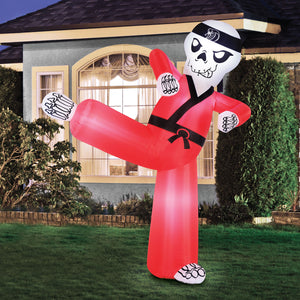 Occasions 6.5' INFLATABLE KARATE SKELETON, 6.5 ft Tall, Multicolored