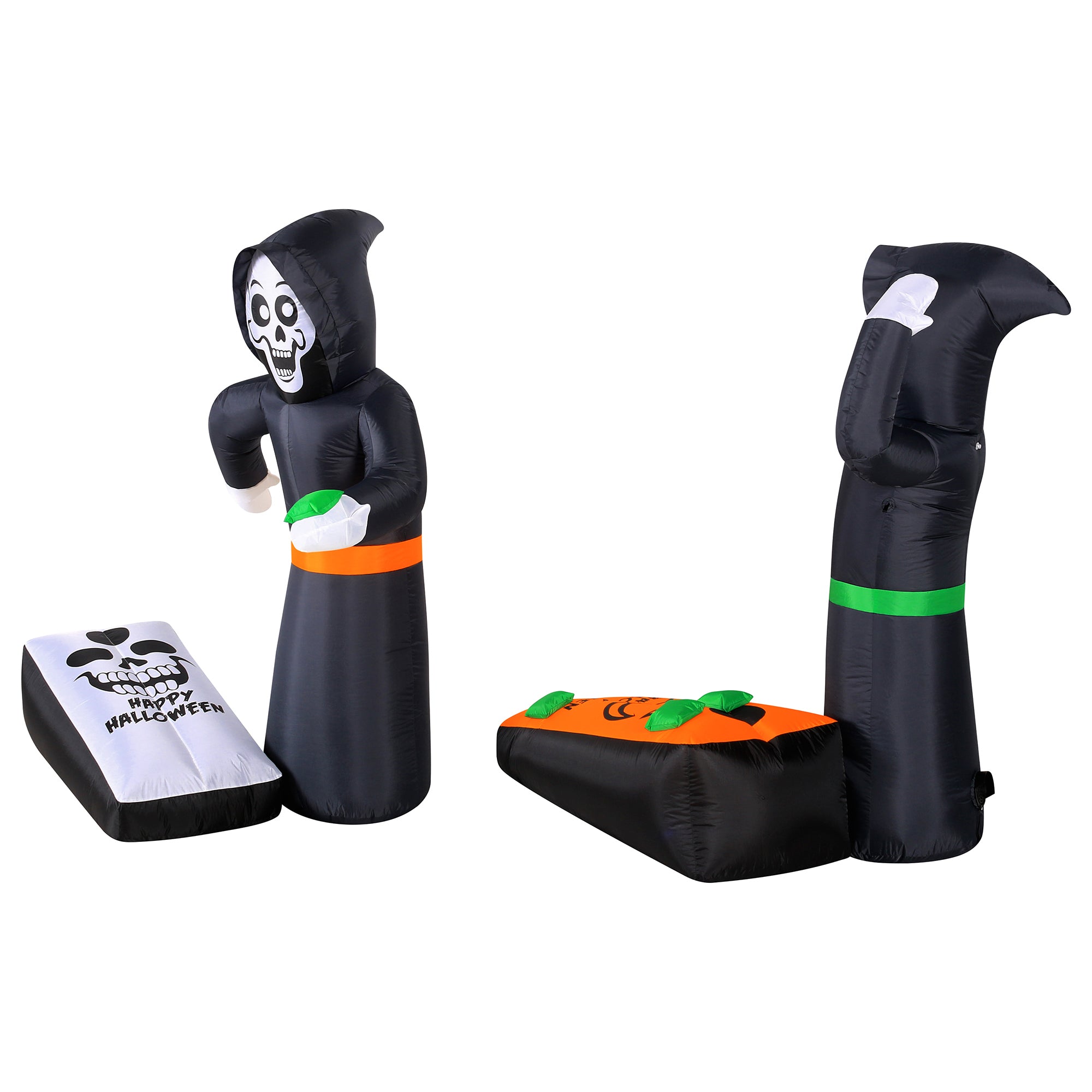 Occasions 5' INFLATABLE REAPERS PLAYING CORN HOLE, 5 ft Tall, Multicolored