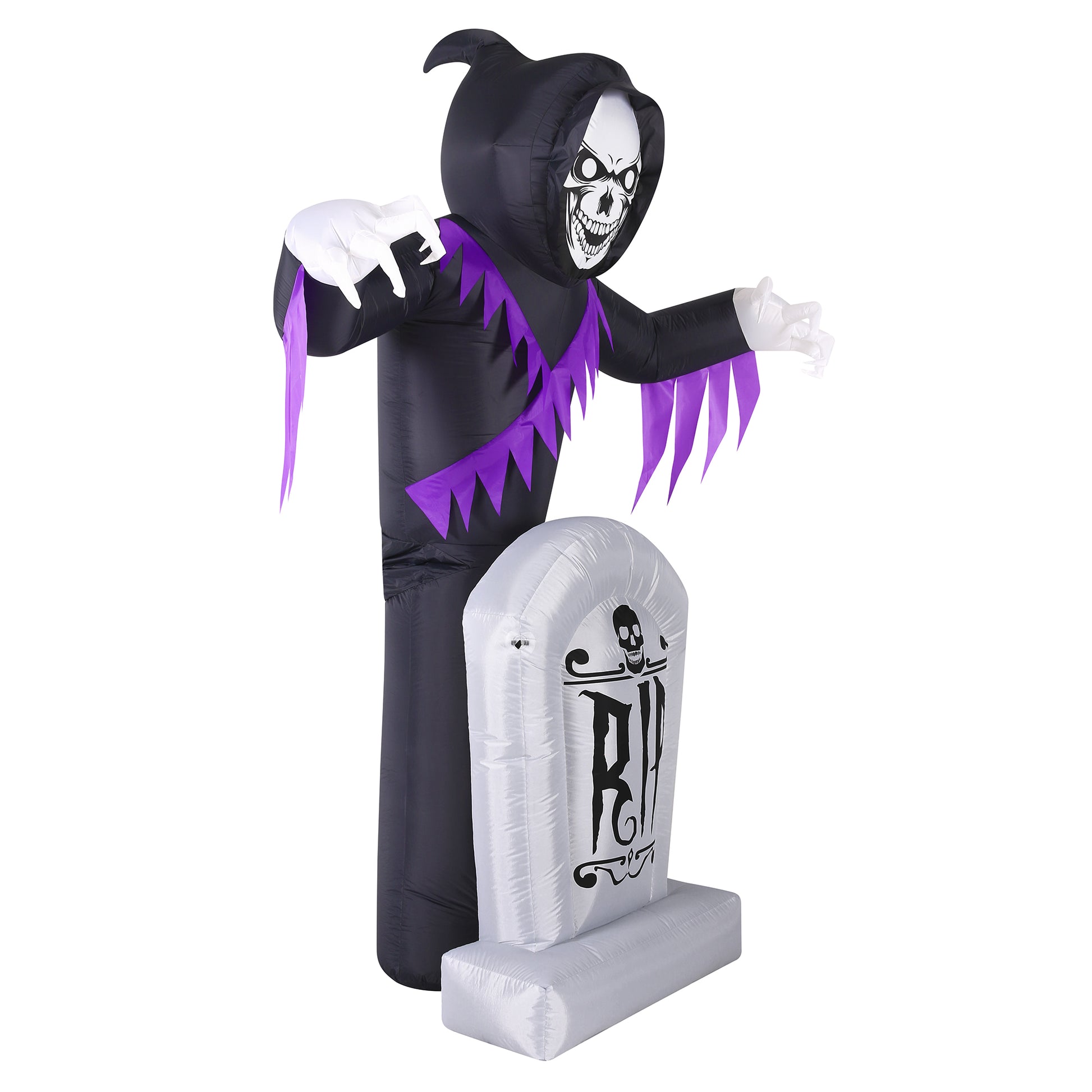 Occasions 8' ANIMATED INFLATABLE REAPER BEHIND TOMBSTONE, 8 ft Tall, Multicolored image 3