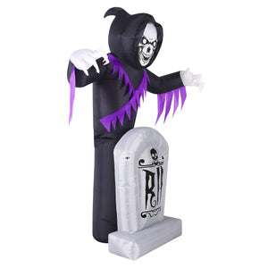 Occasions 8' ANIMATED INFLATABLE REAPER BEHIND TOMBSTONE, 8 ft Tall, Multicolored