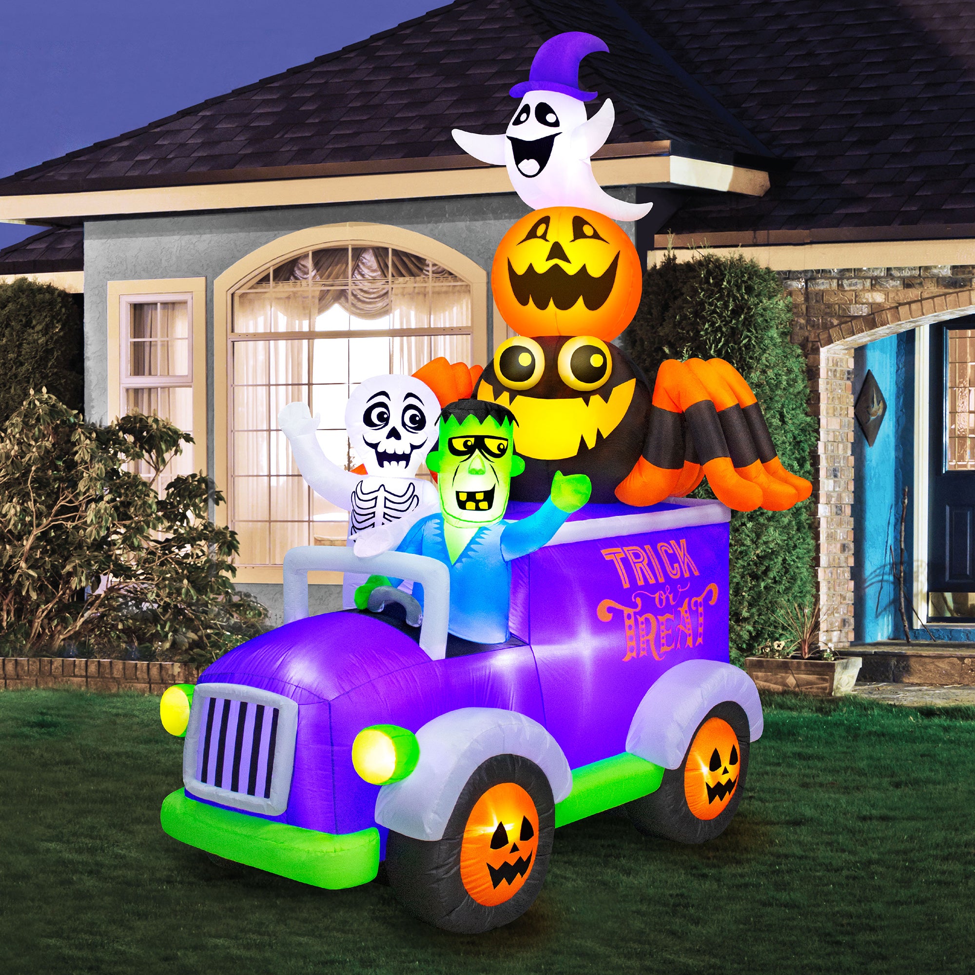 Occasions 10.5' INFLATABLE HALLOWEEN TRUCK, 10.5 ft Tall, Multicolored