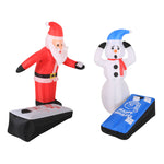 Load image into Gallery viewer, Occasions 5&#39; INFLATABLE SANTA AND SNOWMAN PLAYING CORN HOLE WITH INNER, 5 ft Tall, Multicolored
