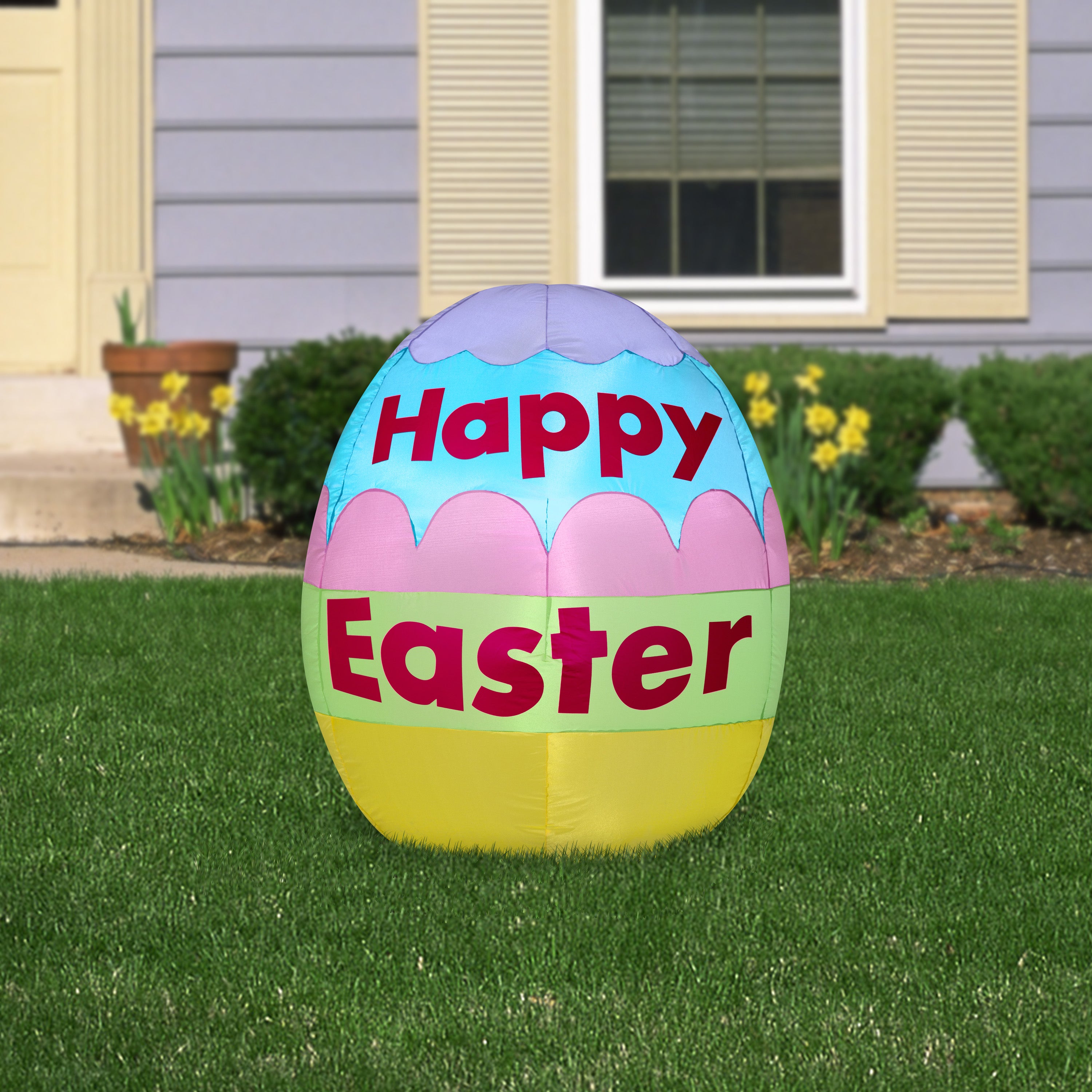 Gemmy Airblown Inflatable Easter Egg, 2.5 ft Tall, pink