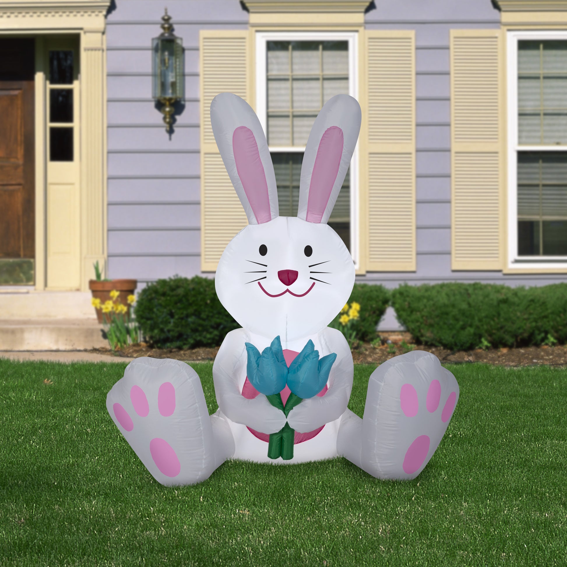 5' White Bunny Spring Inflatable lifestyle