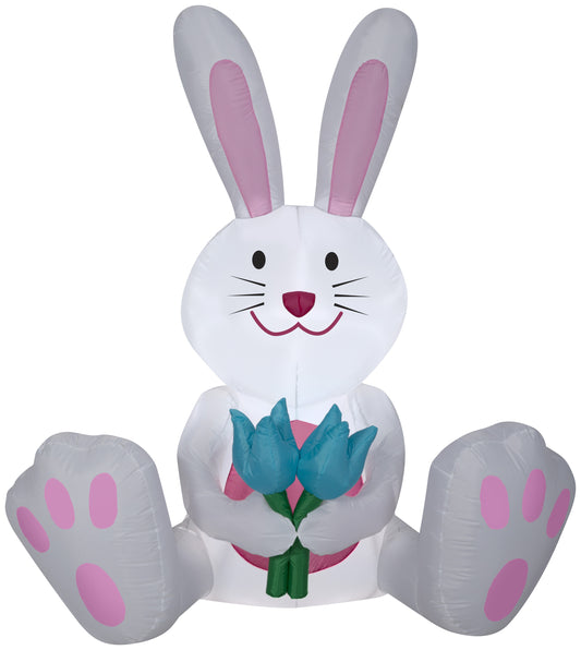 5' White Bunny Spring Inflatable