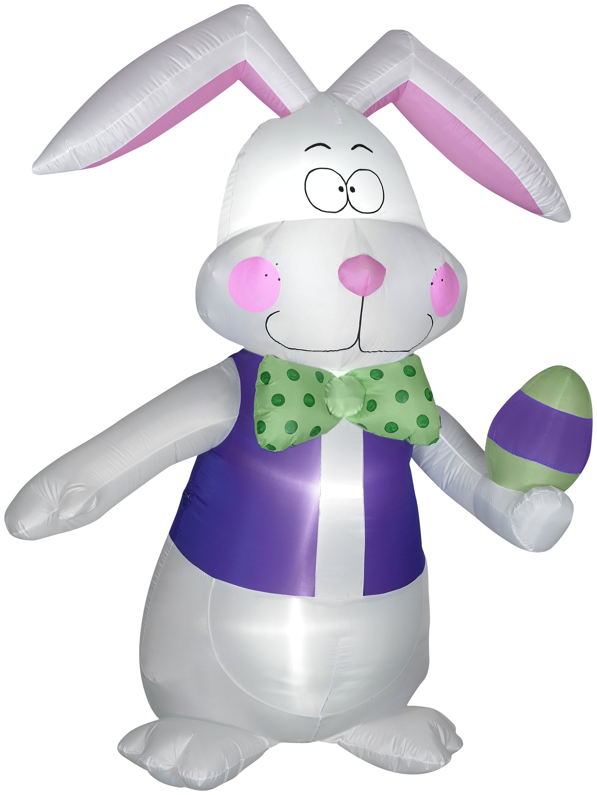 7-Ft White Bowtie Bunny with Vest Easter Inflatable