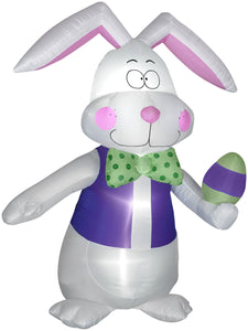 Gemmy 7 ft Airblown White Bowtie Bunny w/Vest, White
