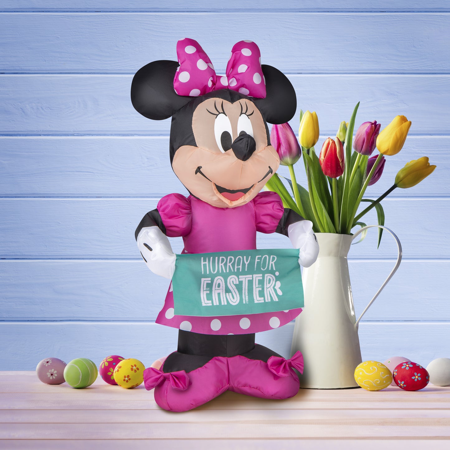 Disney Minnie Mouse with Banner Airdorable Easter Inflatable lifestyle
