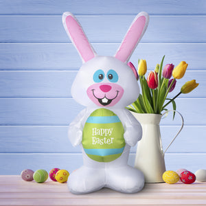 Gemmy Airdorable Airblown Whimsical Easter Bunny, White