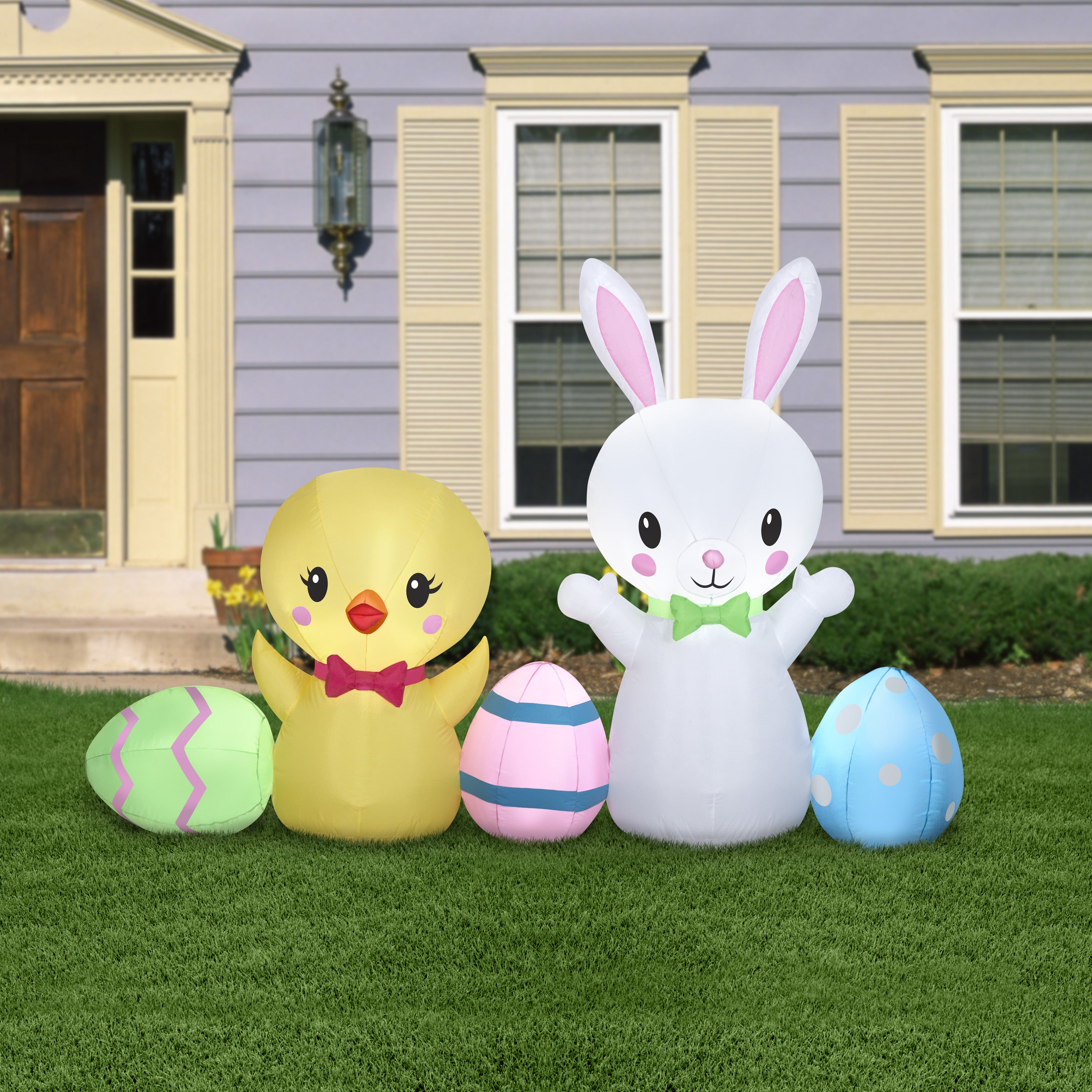 Gemmy 6.5 ft Wide Airblown Easter Collection Scene, White