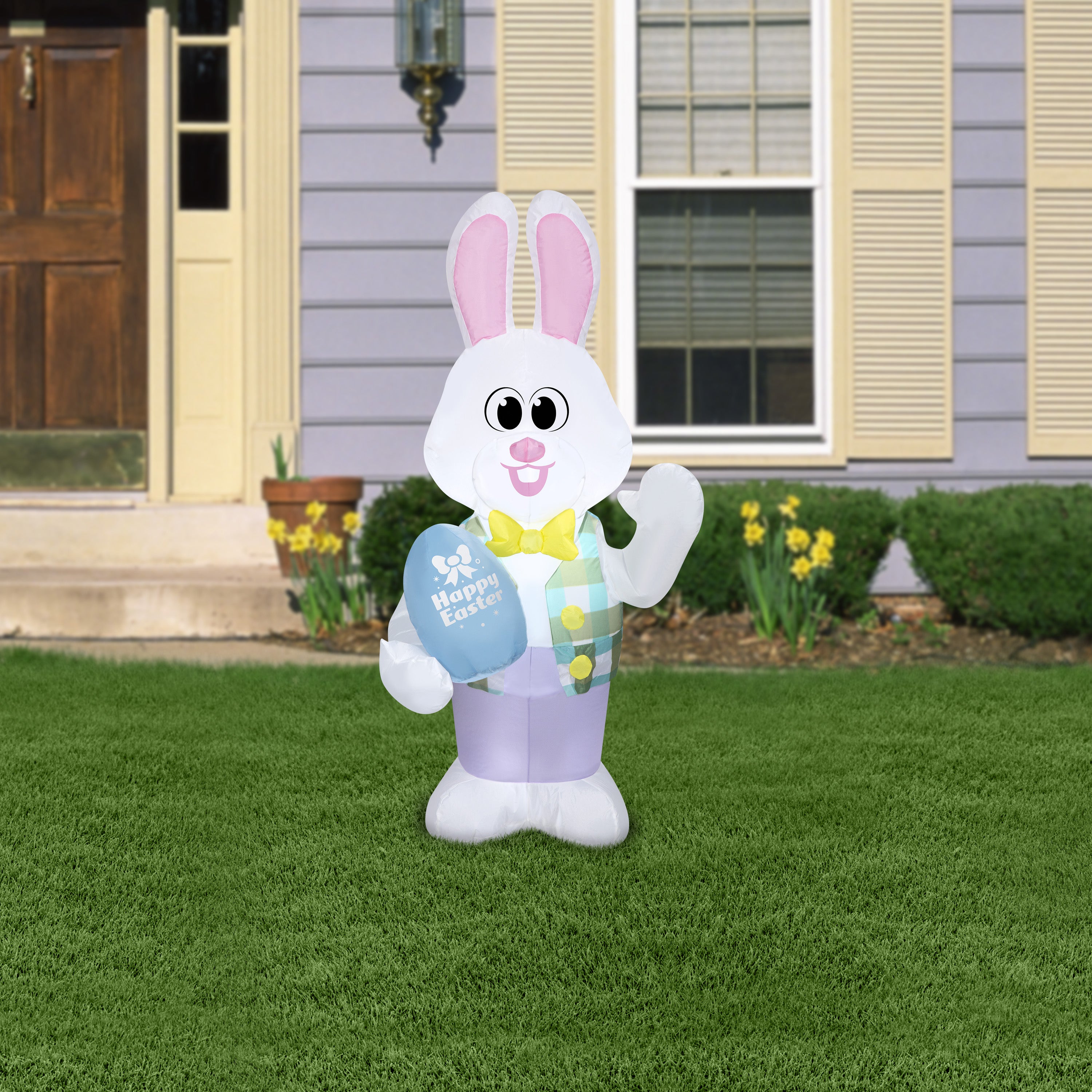 Gemmy 4 ft Airblown Easter Bunny, White