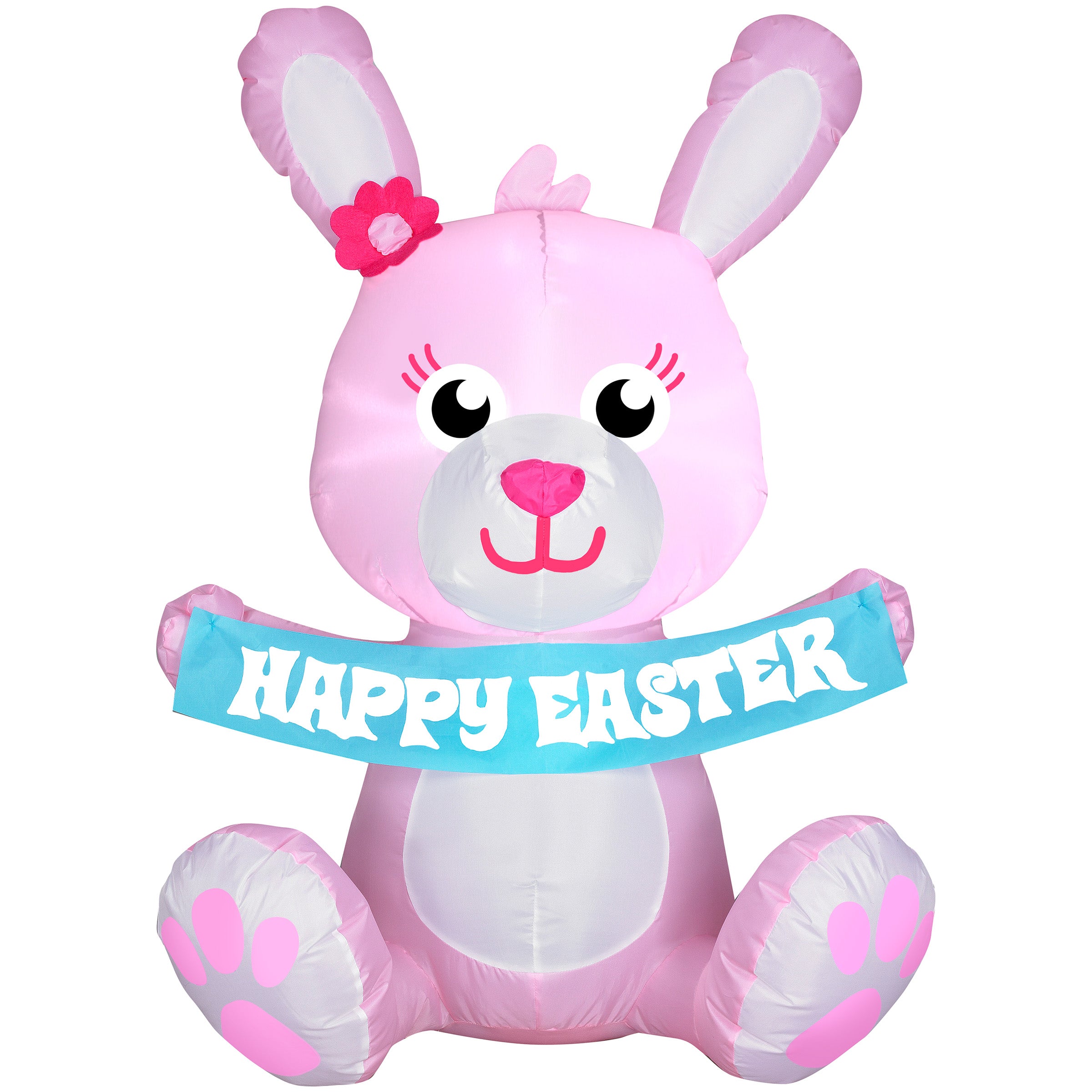 3.5' Airblown Outdoor Happy Easter Pink Bunny Spring Inflatable