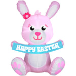 Load image into Gallery viewer, 3.5&#39; Airblown Outdoor Happy Easter Pink Bunny Spring Inflatable
