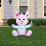 Load image into Gallery viewer, 3.5&#39; Airblown Outdoor Happy Easter Pink Bunny Spring Inflatable
