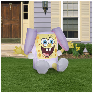 Gemmy 4 ft Airblown Spongebob in Easter Outfit SM, Multicolored