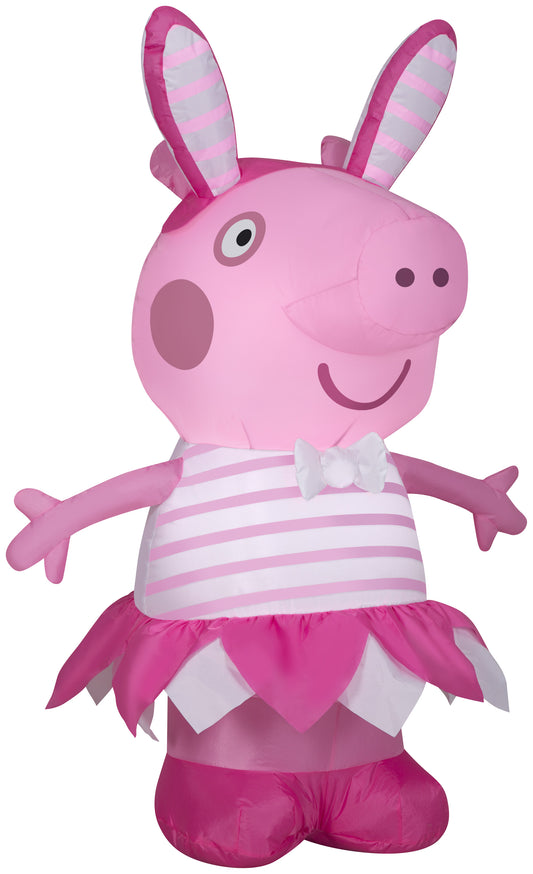 Gemmy 3.5 ft Airblown Peppa Pig in Easter Outfit SM, Pink