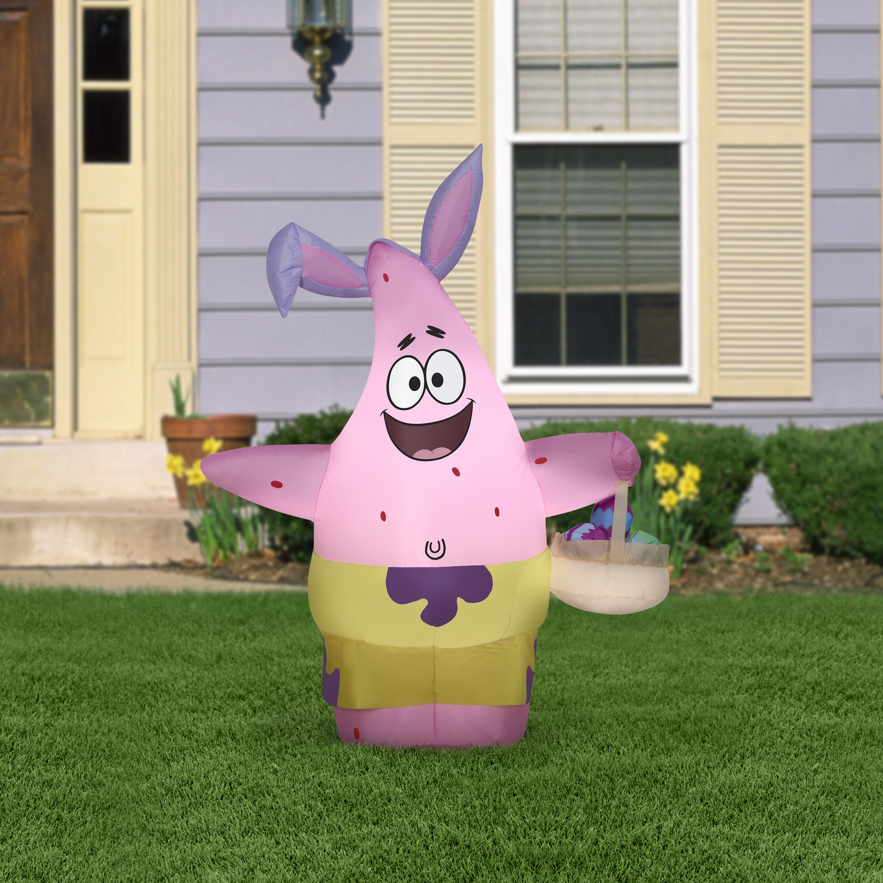 Gemmy 4 ft Airblown Patrick in Easter Outfit SM, Pink