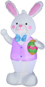 Load image into Gallery viewer, Gemmy Airblown Bunny w/Easter Egg OPP, 7 ft Tall, white
