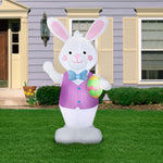 Load image into Gallery viewer, Gemmy Airblown Bunny w/Easter Egg OPP, 7 ft Tall, white
