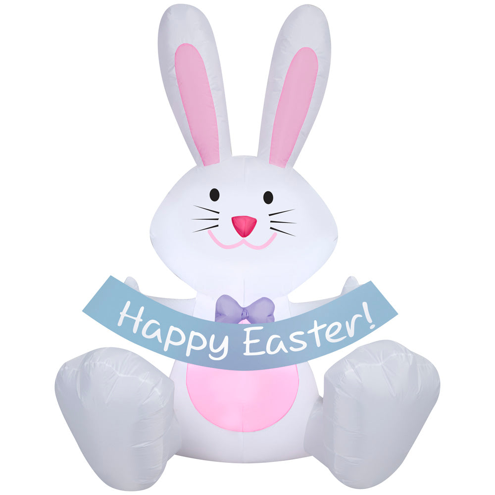 5-Ft Bunny with Banner Easter Inflatable