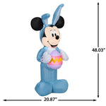 Load image into Gallery viewer, Gemmy Airblown Inflatable 4ft Mickey in Blue Bunny Suit Disney Easter Yard Decor
