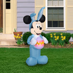 Load image into Gallery viewer, Gemmy Airblown Inflatable 4ft Mickey in Blue Bunny Suit Disney Easter Yard Decor
