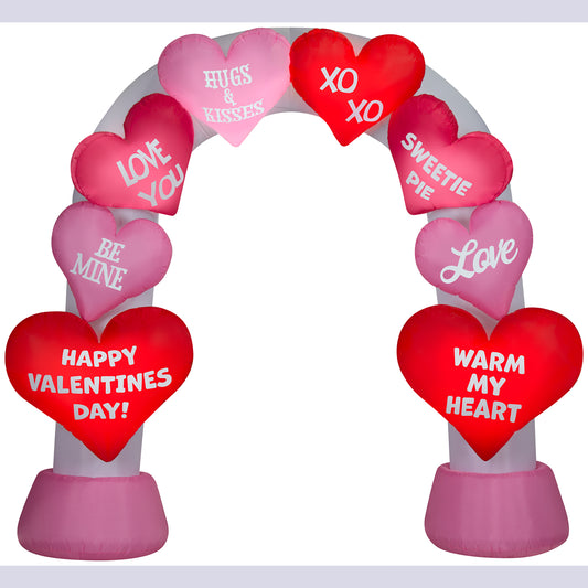 Inflatable Archway Heart, 9.5 ft Tall, Red