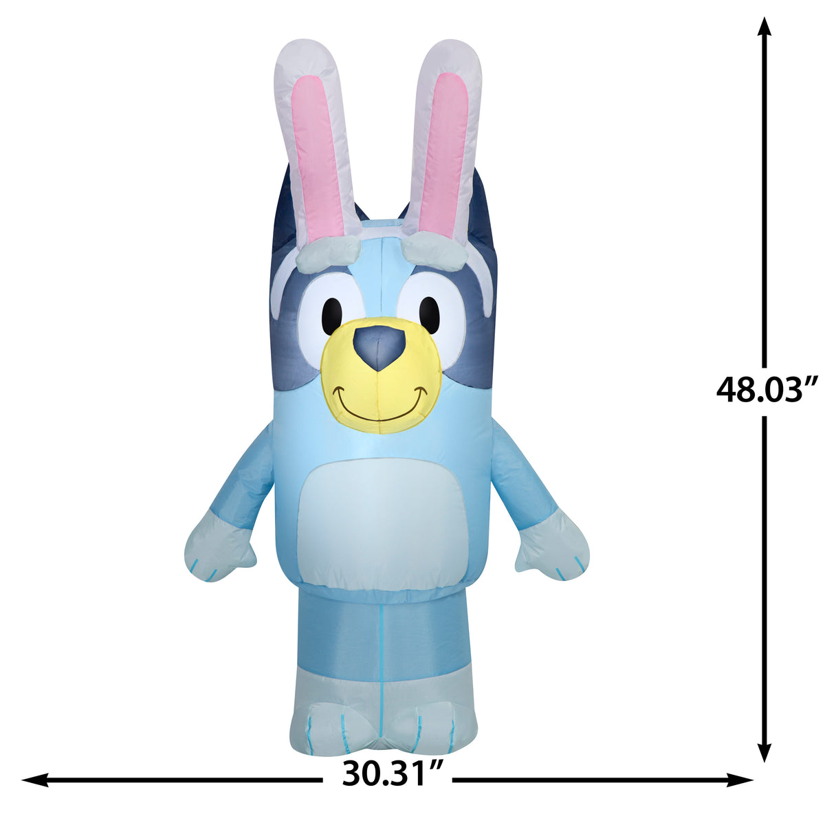 Gemmy Airblown Inflatable 4ft Bluey w/Pink Bunny Ears Bluey Easter Yar ...