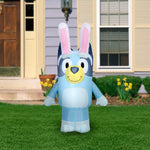 Load image into Gallery viewer, Gemmy Airblown Inflatable 4ft Bluey w/Pink Bunny Ears Bluey Easter Yard Decor
