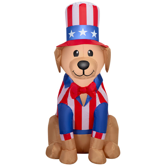 3.5-Ft Yellow Labrador Patriotic Inflatable