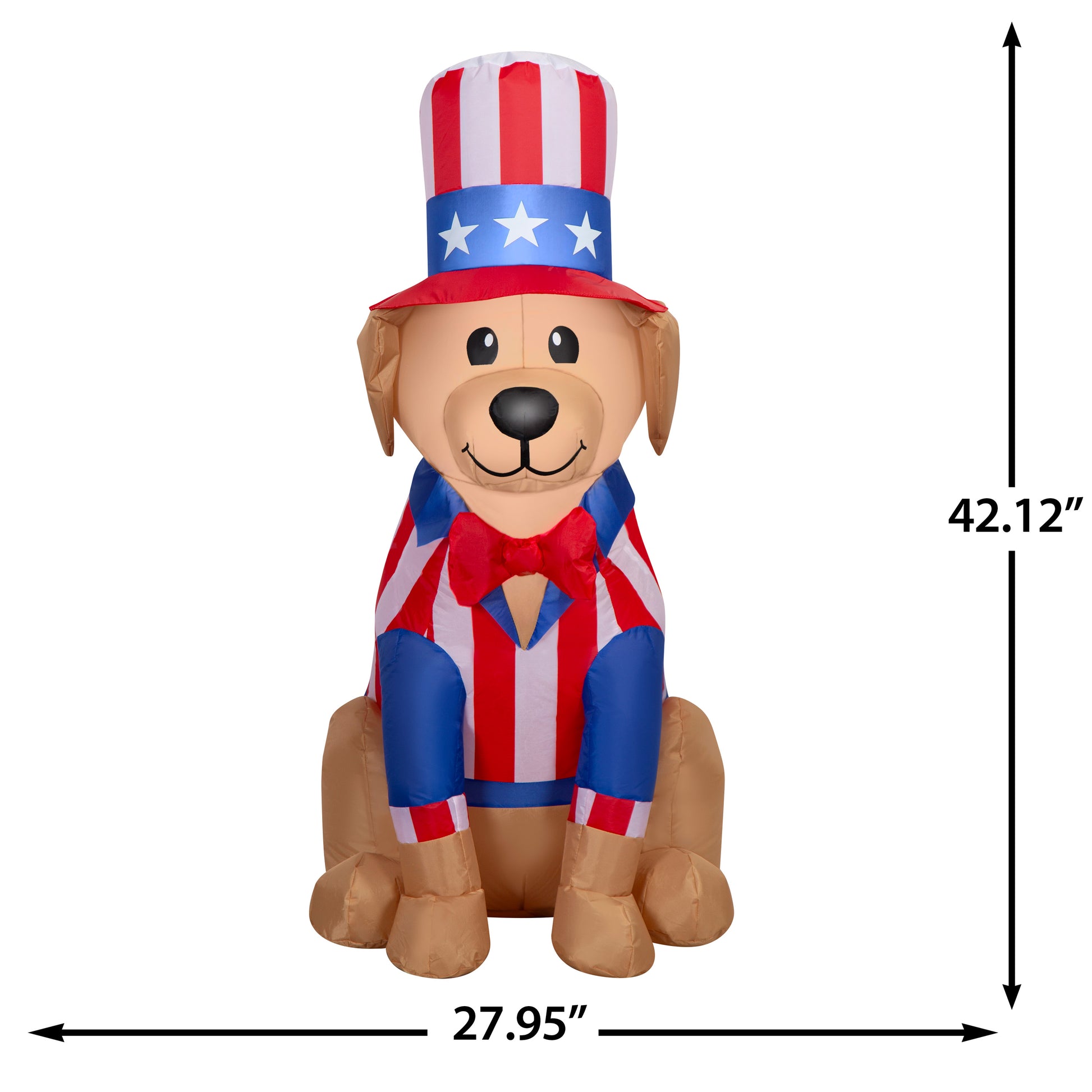 3.5-Ft Yellow Labrador Patriotic Inflatable dimensions