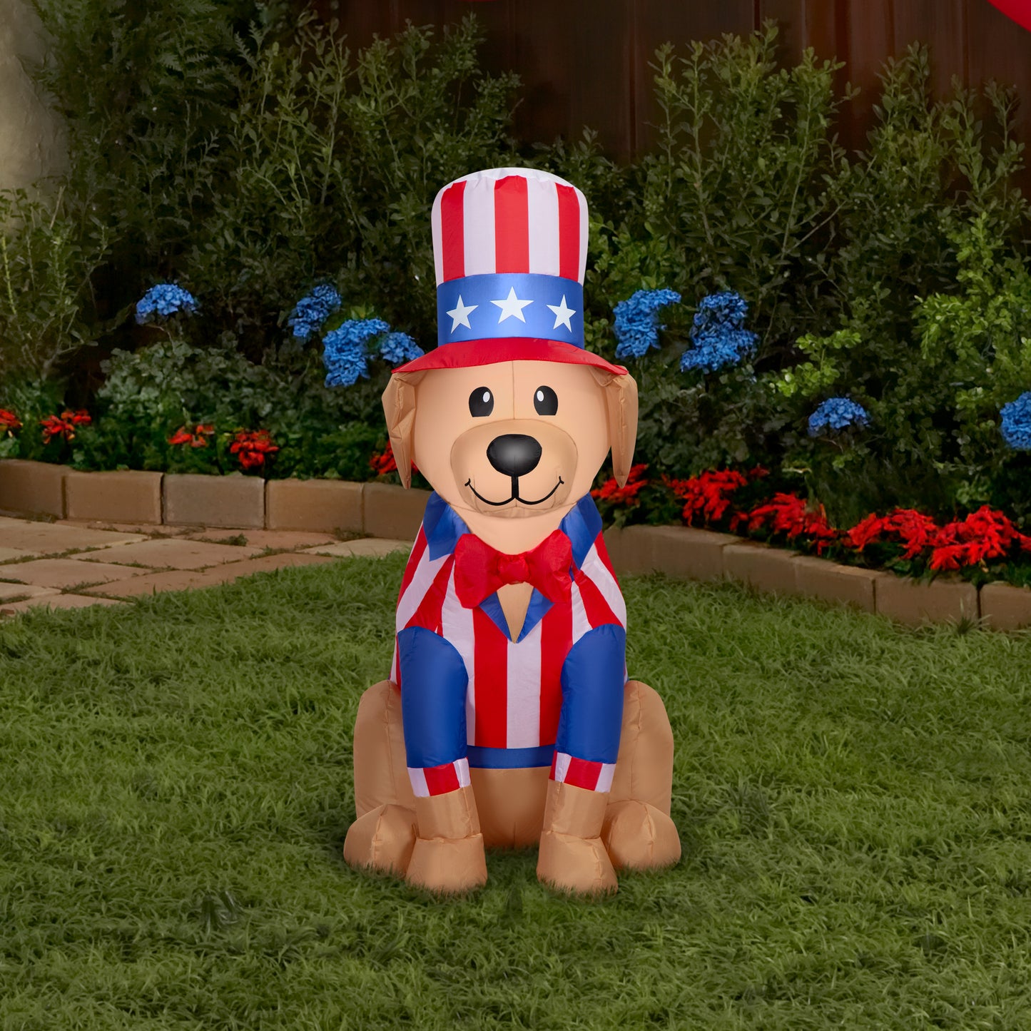 3.5-Ft Yellow Labrador Patriotic Inflatable lifestyle