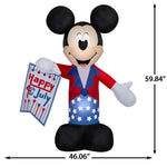 Load image into Gallery viewer, Gemmy Airblown Inflatable 5ft Independence Day Light Patriotic Mickey Disney Independence Day Yard Decor
