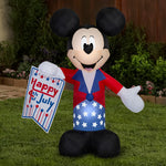 Load image into Gallery viewer, Gemmy Airblown Inflatable 5ft Independence Day Light Patriotic Mickey Disney Independence Day Yard Decor
