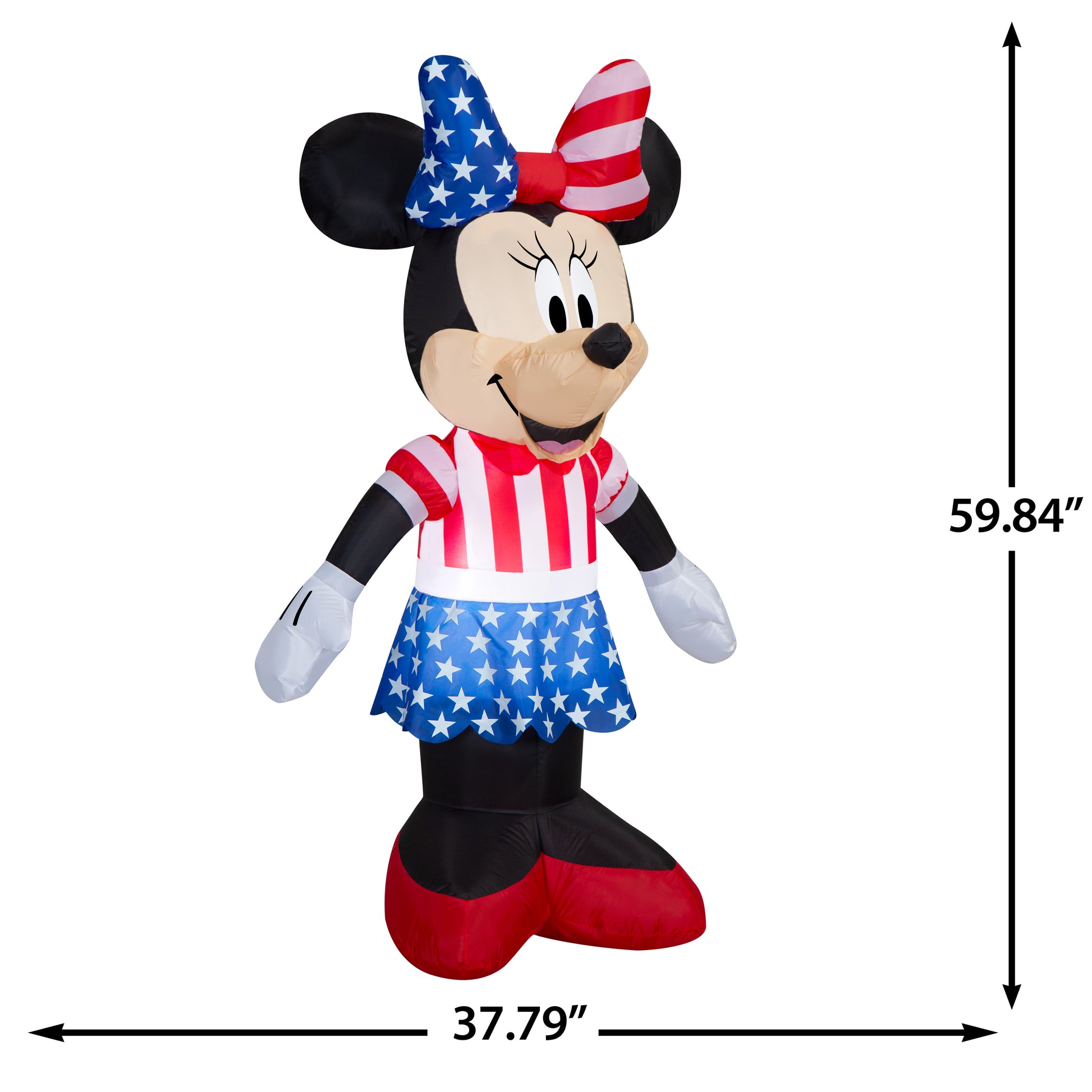 5-Ft Disney Minnie Mouse Patriotic Inflatable dimensions