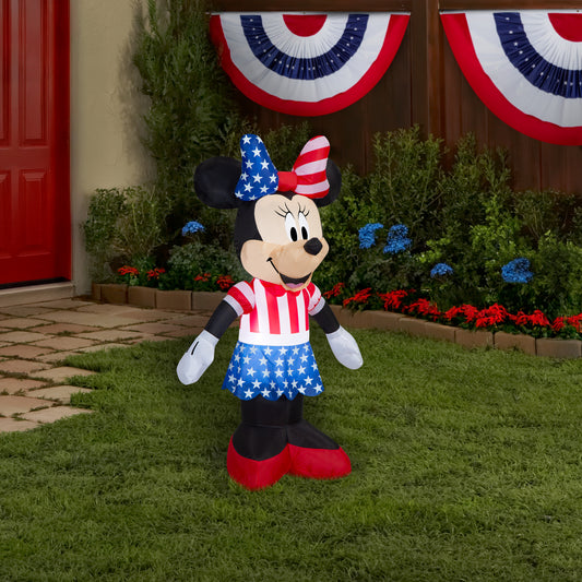 5-Ft Disney Minnie Mouse Patriotic Inflatable lifestyle