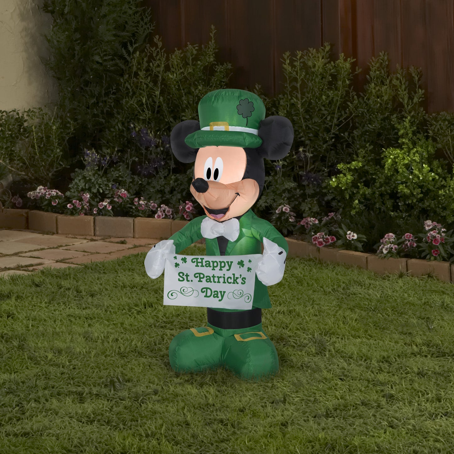 3.5' Airblown Disney St. Patrick's Day Mickey Mouse Spring Inflatable lifestyle