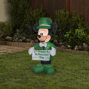 3.5' Airblown Disney St. Patrick's Day Mickey Mouse Spring Inflatable