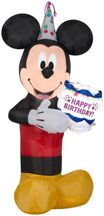 Load image into Gallery viewer, Gemmy 3.5 ft Tall Airblown Inflatable Birthday Party Mickey Mouse with Cake
