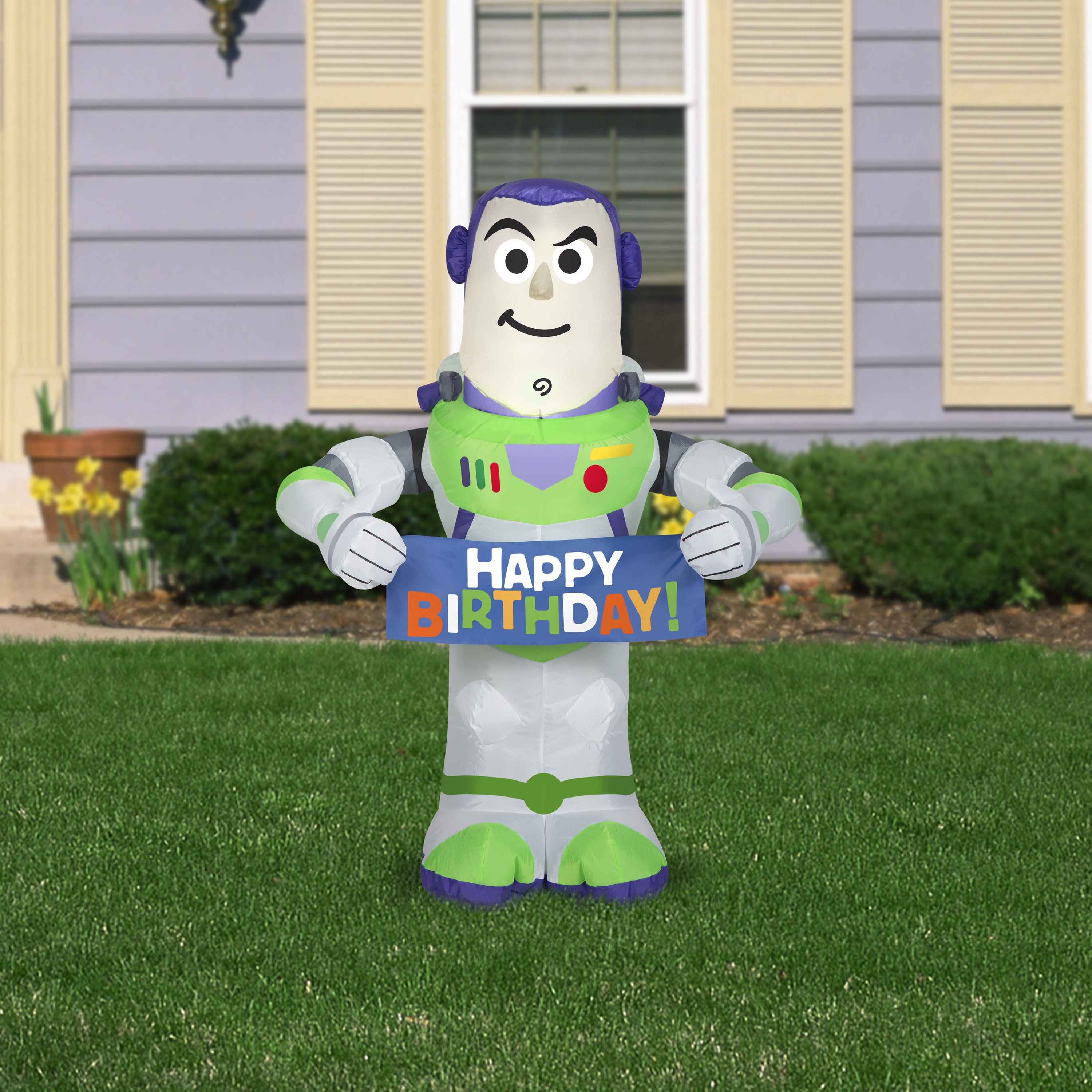 Gemmy Airblown Inflatable Birthday Party Buzz Lightyear, 3.5 ft Tall