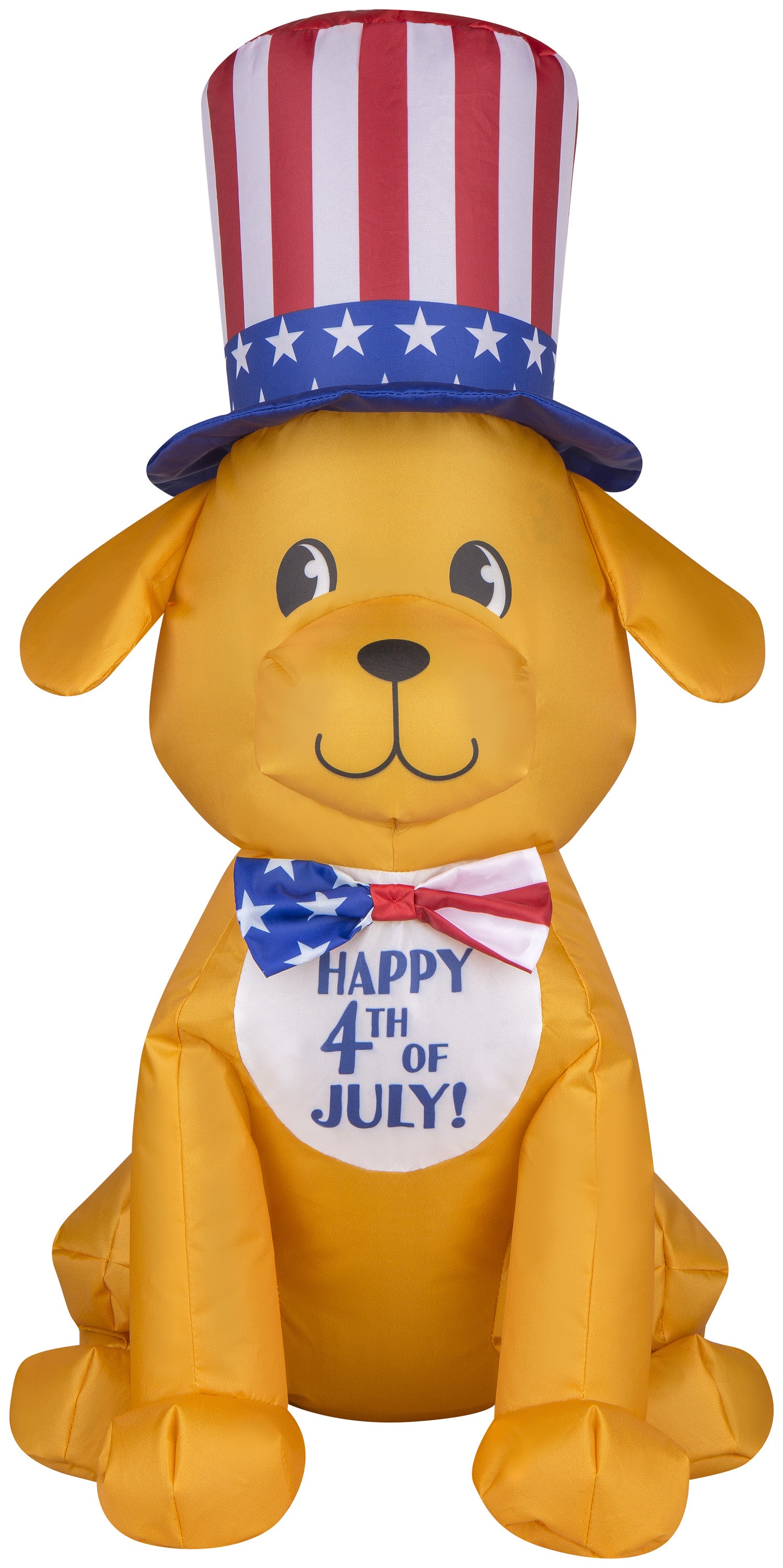 Gemmy Airdorable Airblown Patriotic Dog, 2 ft Tall, Orange