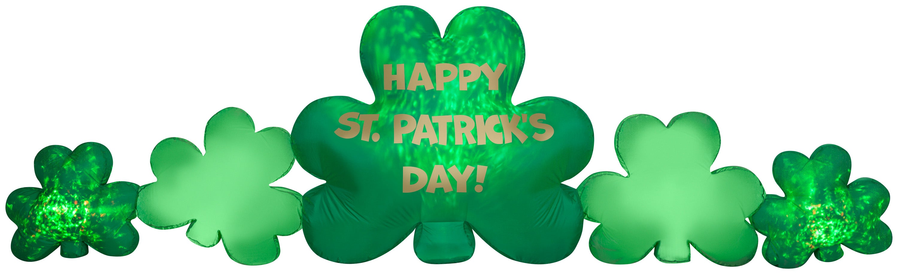 Gemmy 10 ft Wide Projection Airblown Kaleidoscope St. Patrick's Day Cluster of Clovers Collection Scene