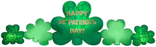 Gemmy 10 ft Wide Projection Airblown Kaleidoscope St. Patrick's Day Cluster of Clovers Collection Scene