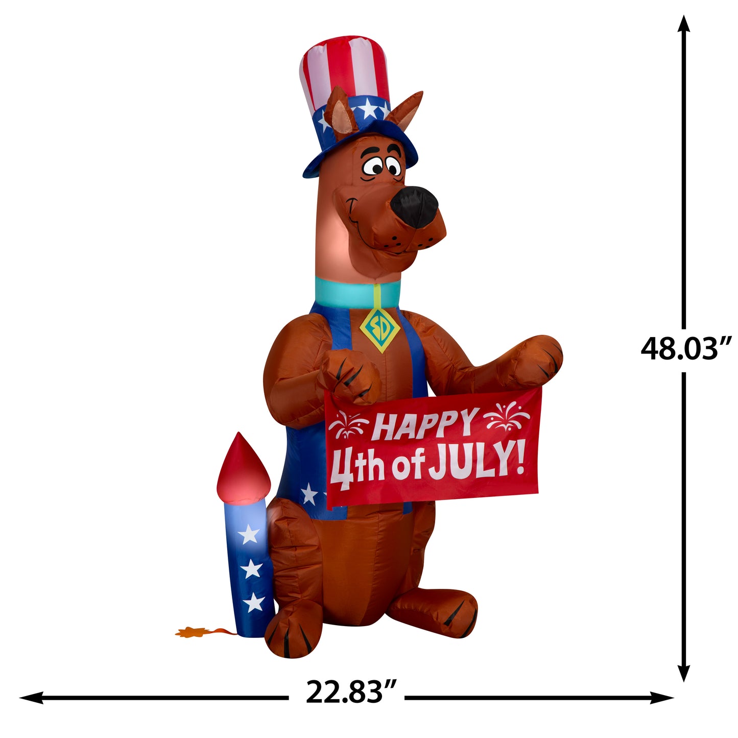 4-Ft Scooby-Doo Patriotic Inflatable dimensions