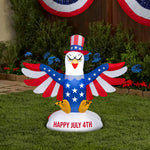 Load image into Gallery viewer, Gemmy Airblown Inflatable 3.8ft Independence Day Light Patriotic American Eagle Independence Day Yard Decor
